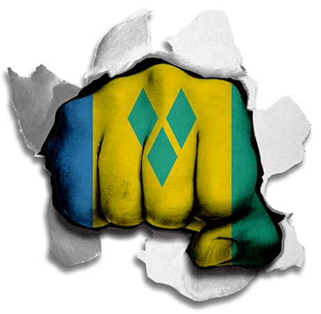 Fist Saint Vincent And The Grenadines Flag Logo vinyl decal